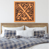 Letter X Mittelalterliche Monogram Art Nouveau Leinwanddruck (Insitu (Schlafzimmer))