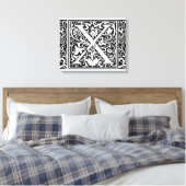 Letter X Mittelalterliche Monogram Art Nouveau Leinwanddruck (Insitu (Schlafzimmer))