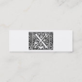 Letter X Mittelalterliche Monogram Art Nouveau Mini Visitenkarte (Rückseite)