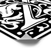 Letter X Mittelalterliche Monogram Art Nouveau Poster (Ecke)