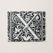 Letter X Mittelalterliche Monogram Art Nouveau Puzzle (Horizontal)