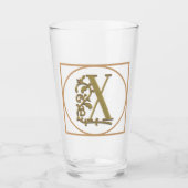 LETTER X MONOGRAM Beautiful Wedding New Home Gift Glas (Vorderseite)