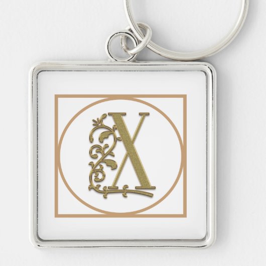 LETTER X MONOGRAM Beautiful Wedding New Home Gift Schlüsselanhänger (Vorne)