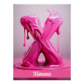 Letter X, Monogram X - Customizable Name Poster  (Vorderseite)