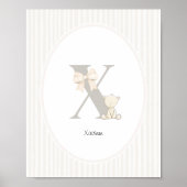 Letter X Nursery Wall Art - Custom Baby Name Print Poster (Vorne)