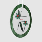 *~* Letter X Rustikales Weihnachtsfest FOTO Holz A Ornament (Vorderseite)