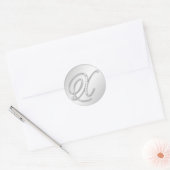 Letter X-Skript erste Imitate Silber-Monogramm-Gef Runder Aufkleber (Umschlag)