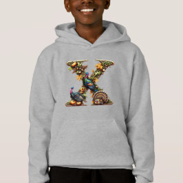 Letter X Thanksgiving turkey style Hoodie