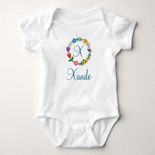 Letter X, Xande + Blume Anpassbare Bodysuit Baby Strampler (Vorderseite)