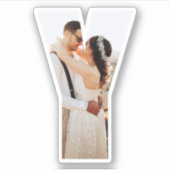 Letter Y Alphabet & Photo Custom-Cut Vinyl Sticker (Vorderseite)