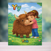 Letter Y Alphabet Poster – Y is for Yak (Neutral)
