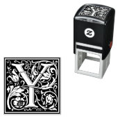 Letter Y Art Nouveau Schwarz/Weiß Tile Permastempel (Beispiel)