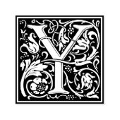 Letter Y Art Nouveau Schwarz/Weiß Tile Permastempel (Design)