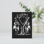 Letter Y Black and White Monogram Cards Postkarte (Stehend Vorderseite)