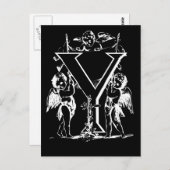 Letter Y Black and White Monogram Cards Postkarte (Vorne/Hinten)