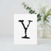 Letter Y Black Postkarte (Stehend Vorderseite)