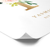 Letter Y Blush Monogram Gold Foil Kinderzimmer Poster (Ecke)