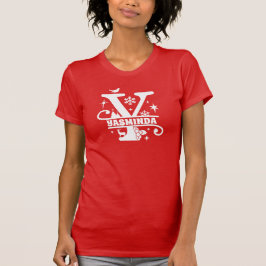 Letter Y Christmas Monogram, Anfangsname Red  T-Shirt