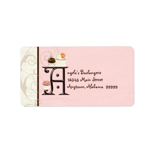 Letter Y Cupcake Business Address Mailing Labels Adressaufkleber (Vorne)
