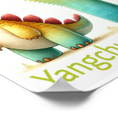 Letter Y, Dinosaur Alphabet Watercolor Poster (Ecke)