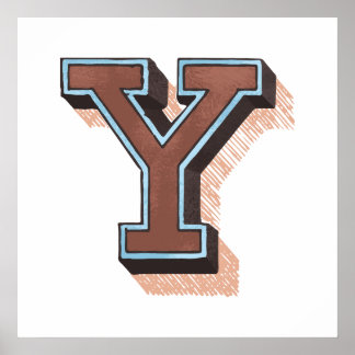 Letter "Y" Elegant bestickt Poster
