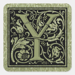 Letter Y First Letter Monogram Quadratischer Aufkleber