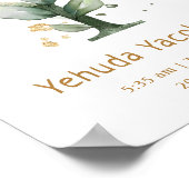 Letter Y green & gold foliage Baby Birth Poster (Ecke)