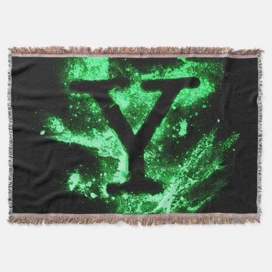 Letter Y Green Hauptstadt Alphabet Decke (Vorderseite)