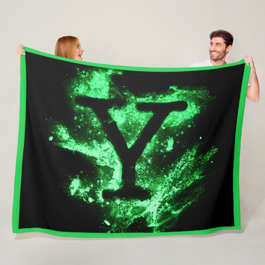 Letter Y Green Hauptstadt Alphabet Fleecedecke (Beispiel)