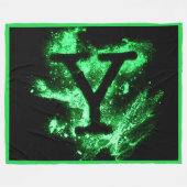 Letter Y Green Hauptstadt Alphabet Fleecedecke (Vorderseite (Horizontal))