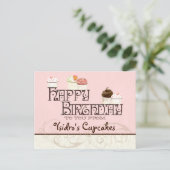 Letter Y Happy Birthday Cupcake Business Postkarte (Stehend Vorderseite)