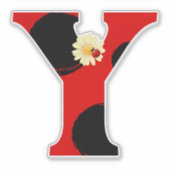 Letter Y Ladybug Print with Ladybug and Blume Aufkleber (Vorderseite)