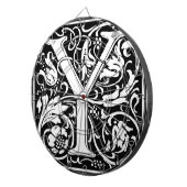 Letter Y Medieval Monogram Art Nouveau Dartscheibe (Vorderseite rechts)