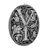 Letter Y Medieval Monogram Art Nouveau Dartscheibe (Vorderseite Links)