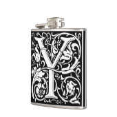 Letter Y Medieval Monogram Art Nouveau Flachmann (Links)