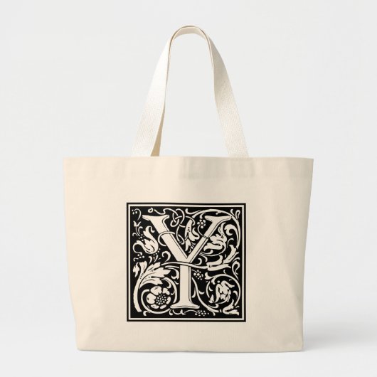 Letter Y Medieval Monogram Art Nouveau Jumbo Stoffbeutel (Vorne)