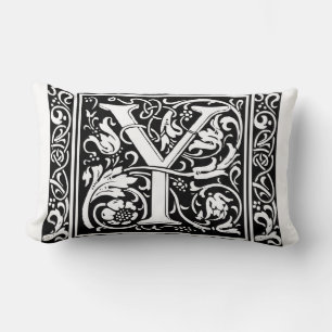 Letter Y Medieval Monogram Art Nouveau Lendenkissen