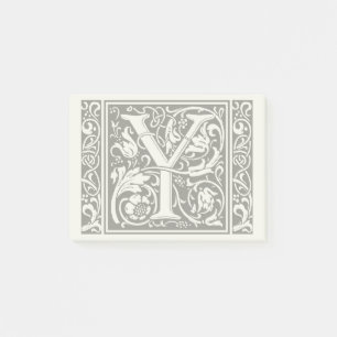 Letter Y Medieval Monogram Art Nouveau Post-it Klebezettel