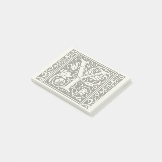 Letter Y Medieval Monogram Art Nouveau Post-it Klebezettel (angewinkelt)