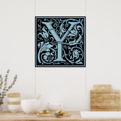 Letter Y Medieval Monogram Art Nouveau Poster (Küche)