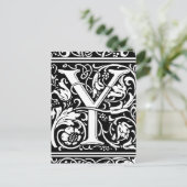 Letter Y Medieval Monogram Art Nouveau Postkarte (Stehend Vorderseite)