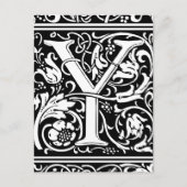 Letter Y Medieval Monogram Art Nouveau Postkarte (Vorderseite)