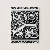 Letter Y Medieval Monogram Art Nouveau Puzzle (Vertikal)