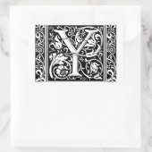 Letter Y Medieval Monogram Art Nouveau Rechteckiger Aufkleber (Tasche)