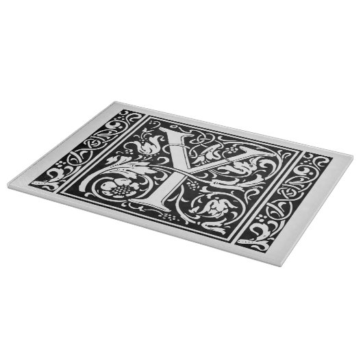 Letter Y Medieval Monogram Art Nouveau Schneidebrett (Ecke)