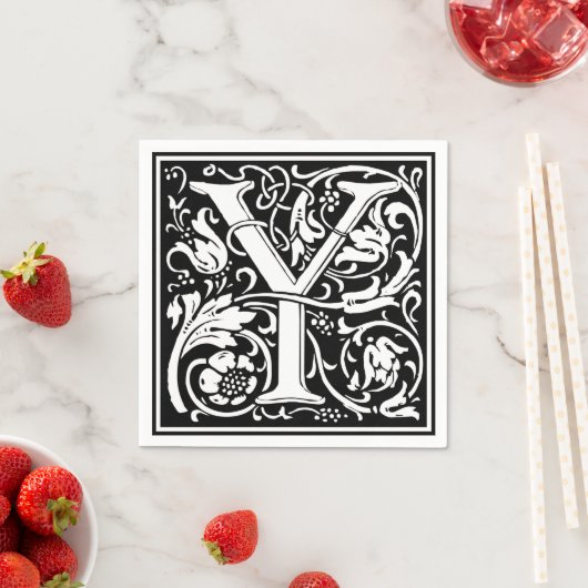 Letter Y Medieval Monogram Art Nouveau Serviette (Beispiel)