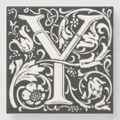 Letter Y Medieval Monogram Art Nouveau Steinuntersetzer (Vorderseite)