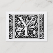 Letter Y Medieval Monogram Art Nouveau Visitenkarte (Rückseite)