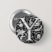 Letter Y Medieval Monogram Vintag Initial Button (Vorne & Hinten)