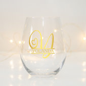Letter Y Monogram Bridesmaid Geschenk, Modernes El Weinglas Ohne Stiel